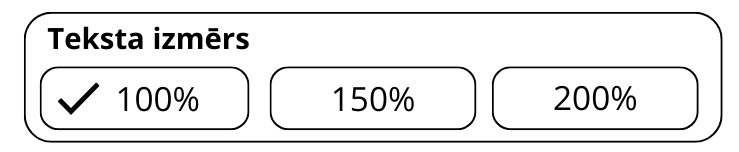 Teksta izmērs procentos