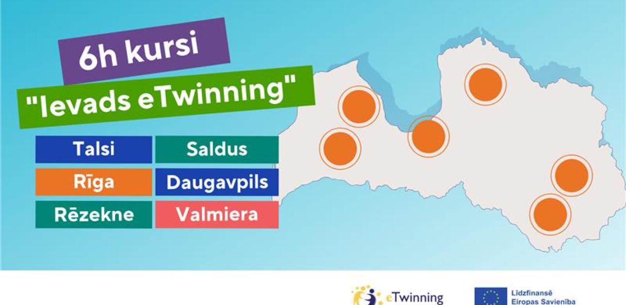 Aicina pedagogus pieteikties 6h kursiem “Ievads eTwinning” Latvijas reģionos un Rīgā 