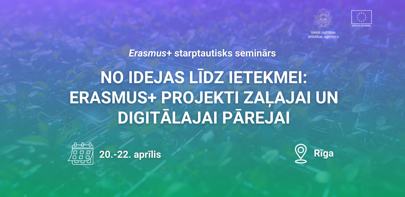 starptautisks seminārs, Erasmus+ zaļā un digitālā pāreja