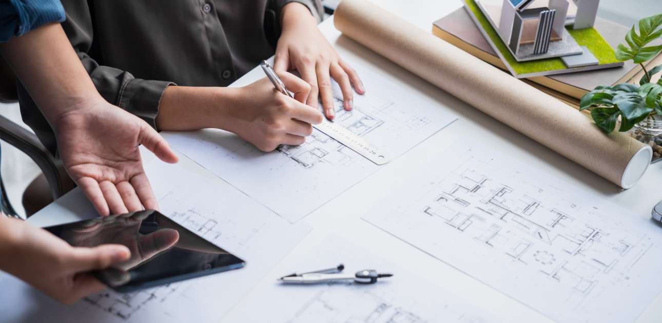 arhitektūra, skices, zīmē, komandas darbs