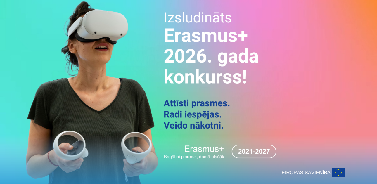 Sieviete ar virtuālās realitātes brillēm, raibs, krāsains fons