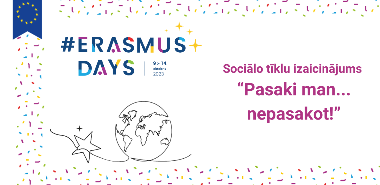 Erasmus dienu izaicinājums, pasaki man, nepasakot, attēlots globuss
